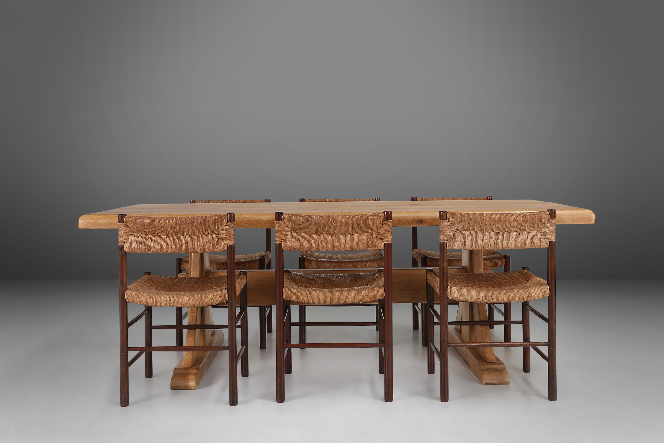 Timeless Mid-century rustic oak table, France, 1950sthumbnail
